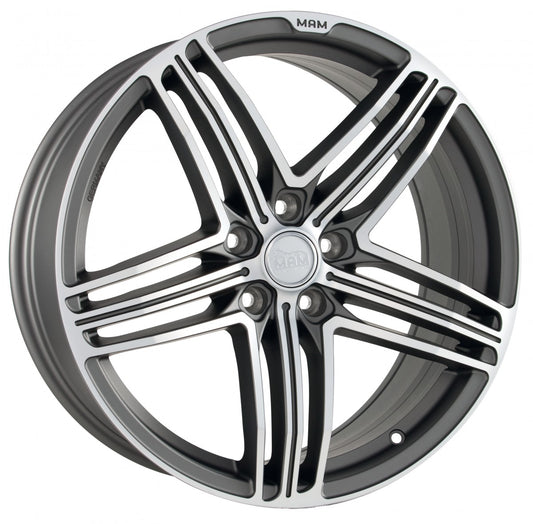 MAM MAM11 titan grey front polish Alufelge 8x18 Zoll ET42 LK 5x112 ML66.5