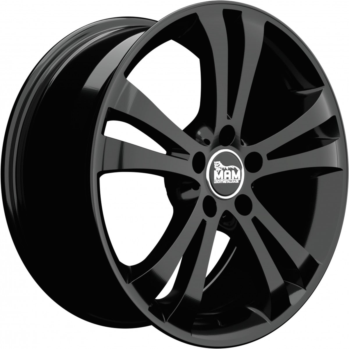 MAM D2 black painted Alufelge 6x15 Zoll ET42 LK 5x112 ML57.1 – Bild 3