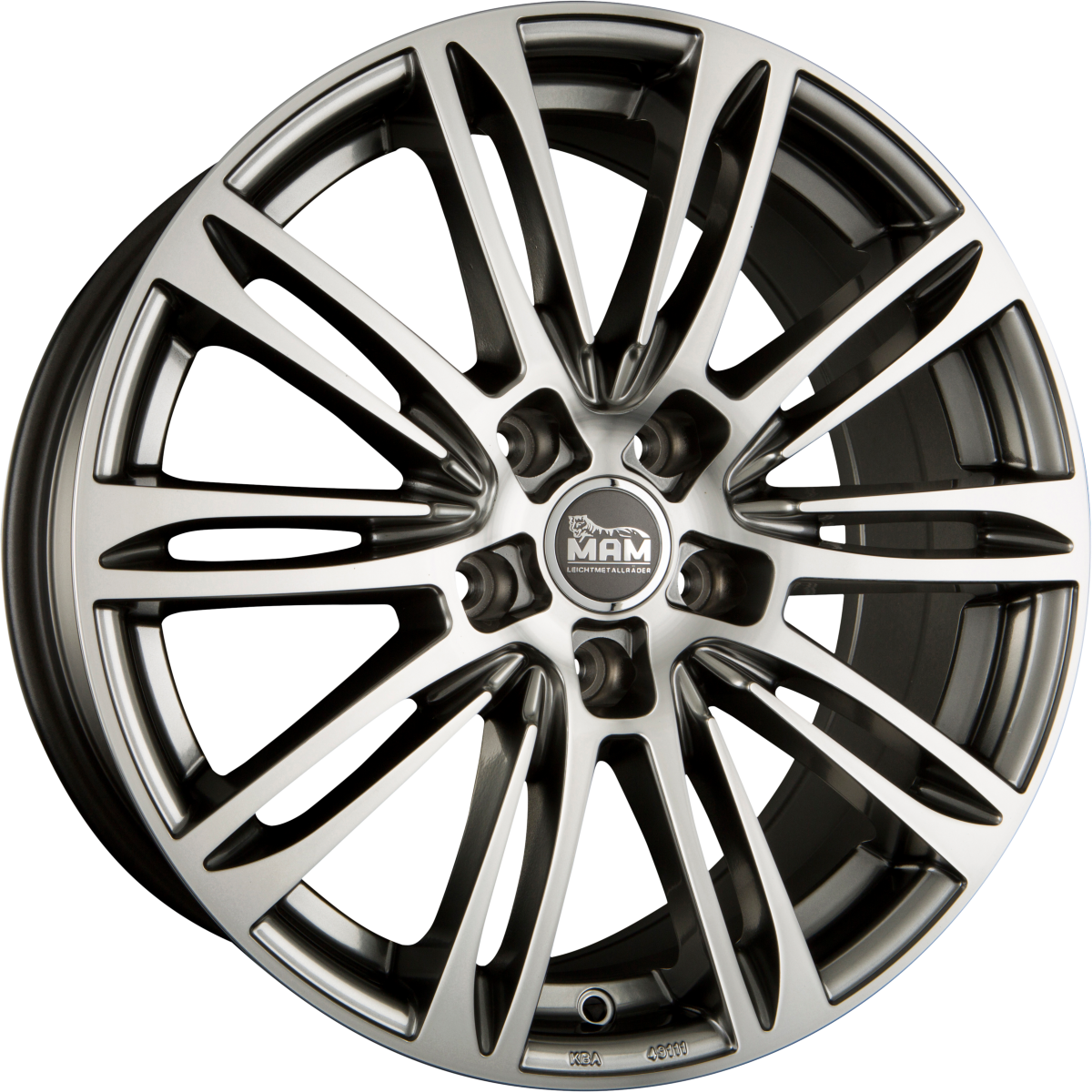 MAM A4 Hyper Front Polish (HFP) Alufelge 7.5x17 Zoll ET38 LK 5x114.3 ML72.6 – Bild 2