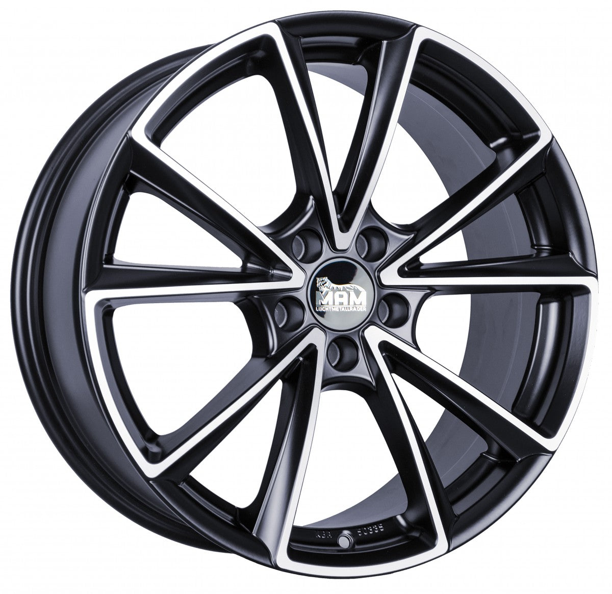 MAM A5 matt black front polish Alufelge 8x18 Zoll ET45 LK 5x112 ML66.6
