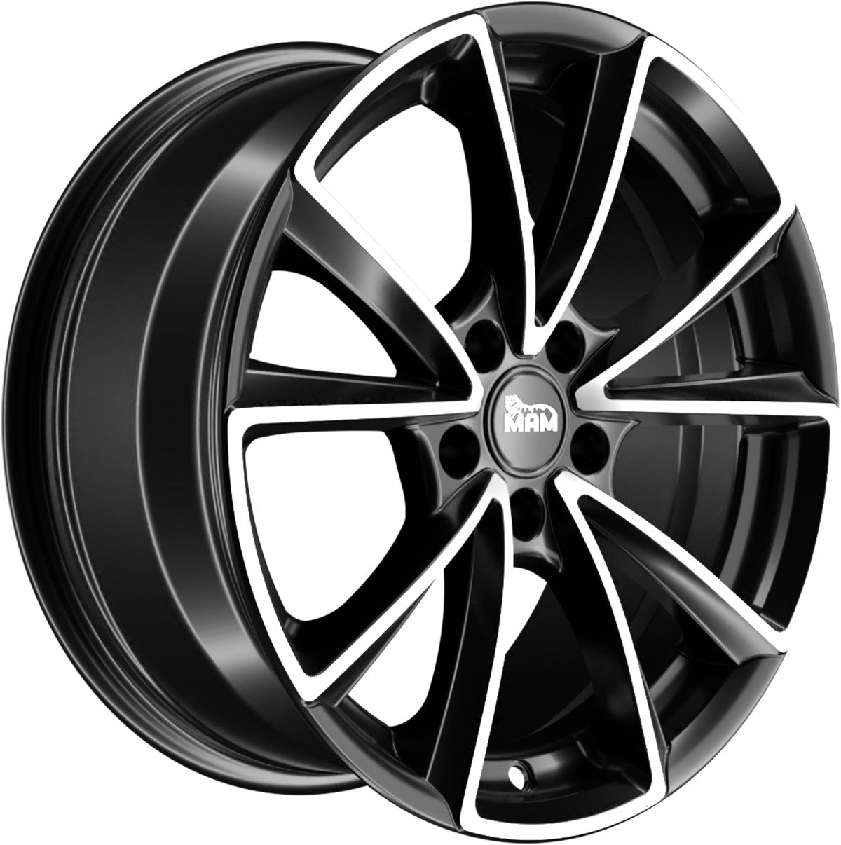 MAM A5 matt black front polish Alufelge 8x18 Zoll ET45 LK 5x112 ML66.6 – Bild 3