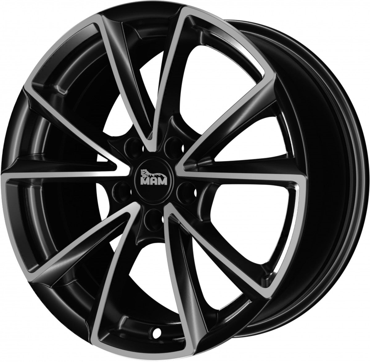 MAM A5 matt black front polish Alufelge 8x18 Zoll ET45 LK 5x112 ML66.6 – Bild 6