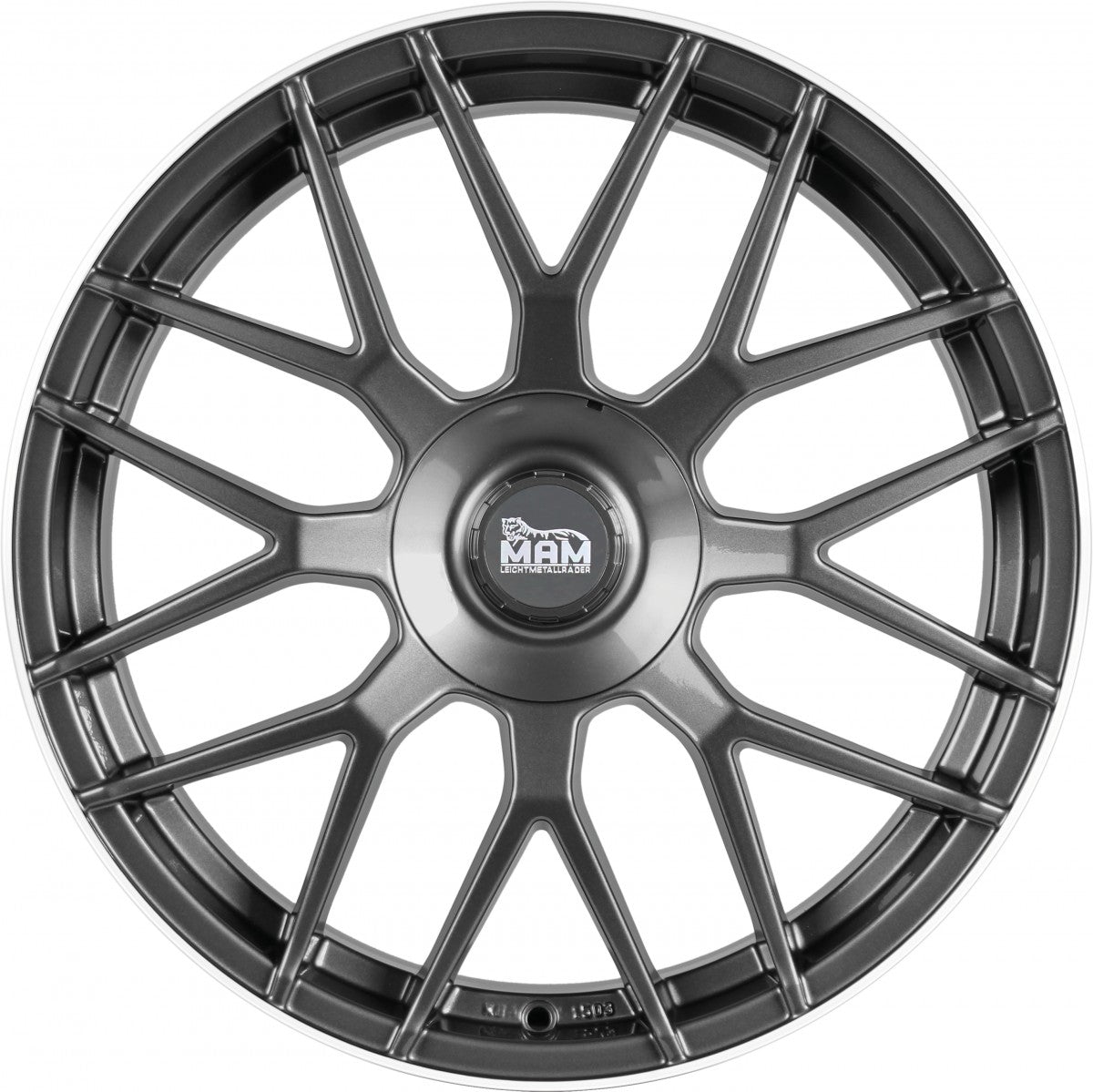 MAM GT1 palladium lip polish Alufelge 8.5x20 Zoll ET30 LK 5x112 ML66.6 – Bild 2