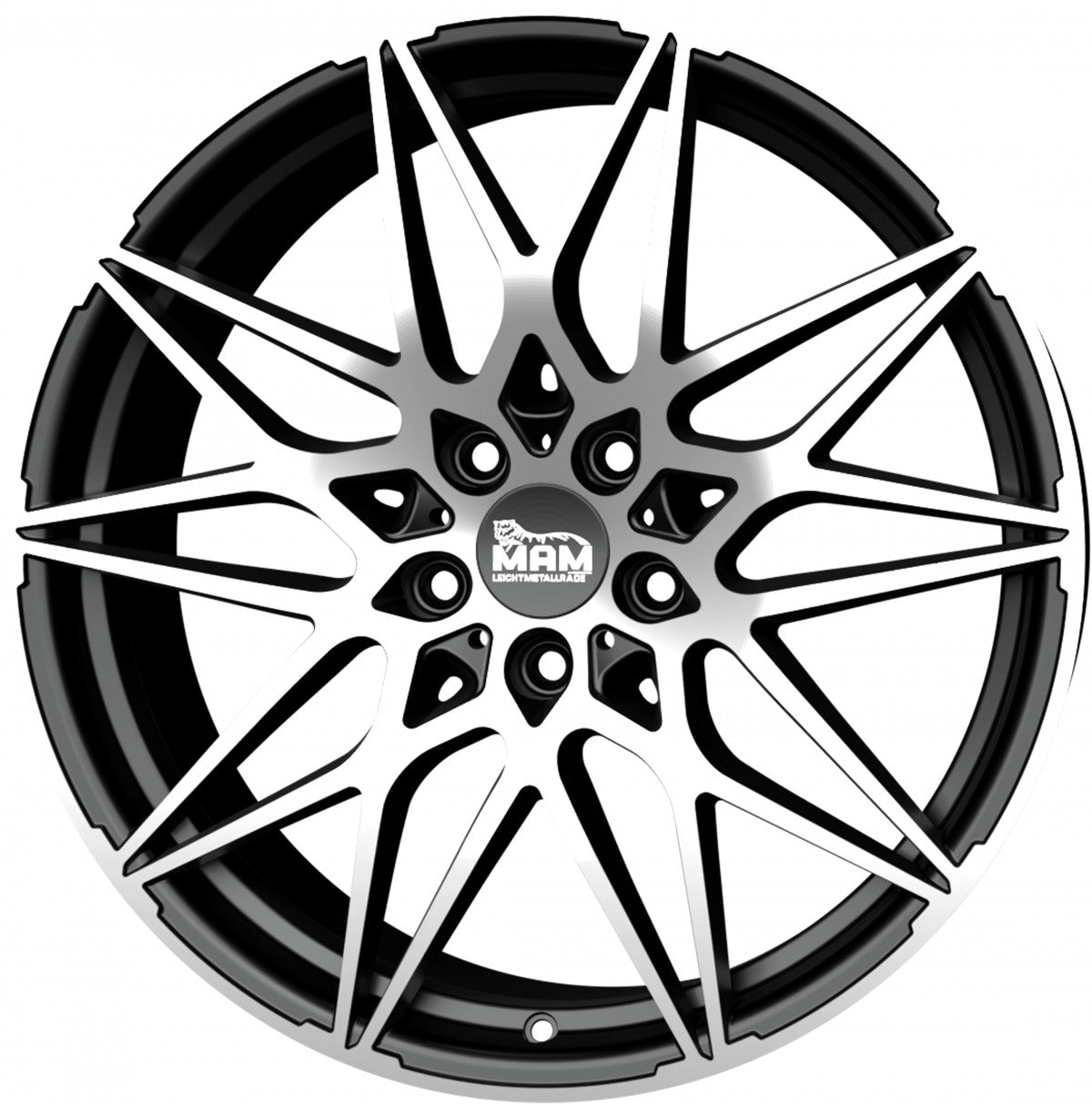 MAM B2 black front polish Alufelge 8.5x19 Zoll ET45 LK 5x112 ML72.6 – Bild 5