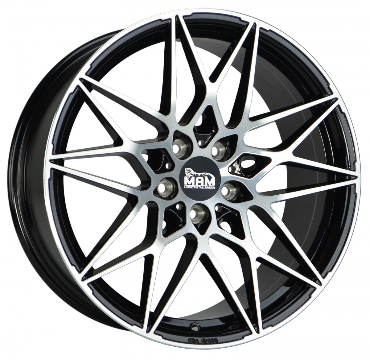 MAM B2 black front polish Alufelge 8.5x19 Zoll ET35 LK 5x120 ML72.6