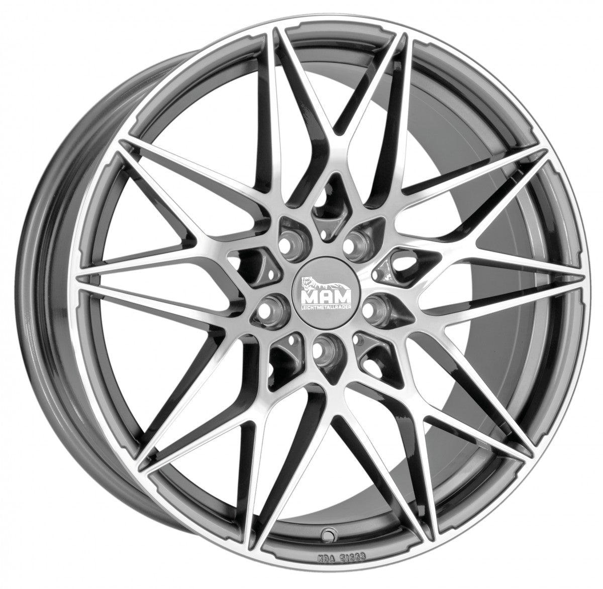 MAM B2 palladium front polish Alufelge 8x18 Zoll ET45 LK 5x112 ML72.6