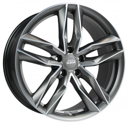 MAM RS3 matt palladium front polish Alufelge 8x18 Zoll ET45 LK 5x114.3 ML72.6
