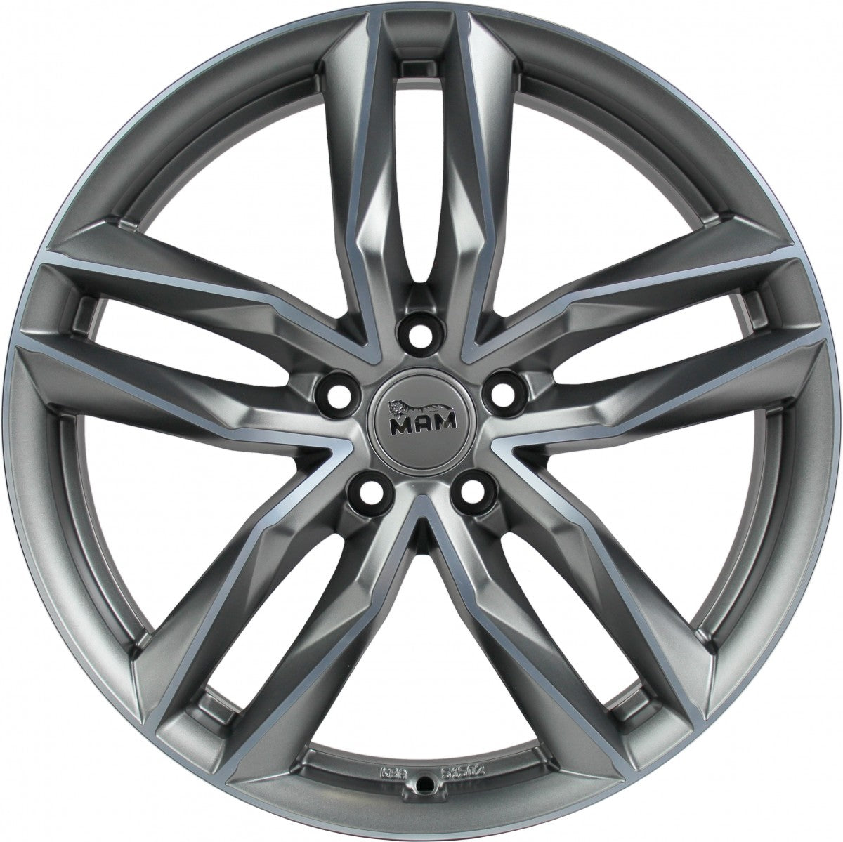 MAM RS3 matt palladium front polish Alufelge 8x18 Zoll ET45 LK 5x114.3 ML72.6 – Bild 2