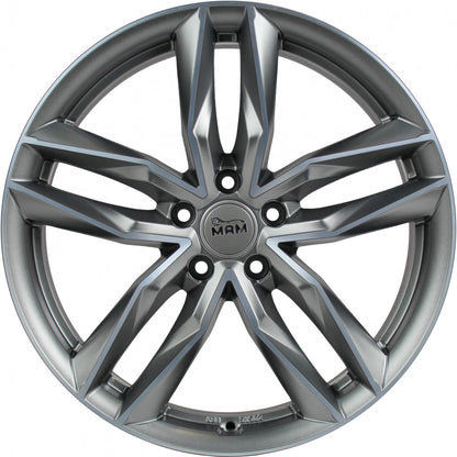 MAM RS3 matt palladium front polish Alufelge 8x18 Zoll ET45 LK 5x114.3 ML72.6 – Bild 2