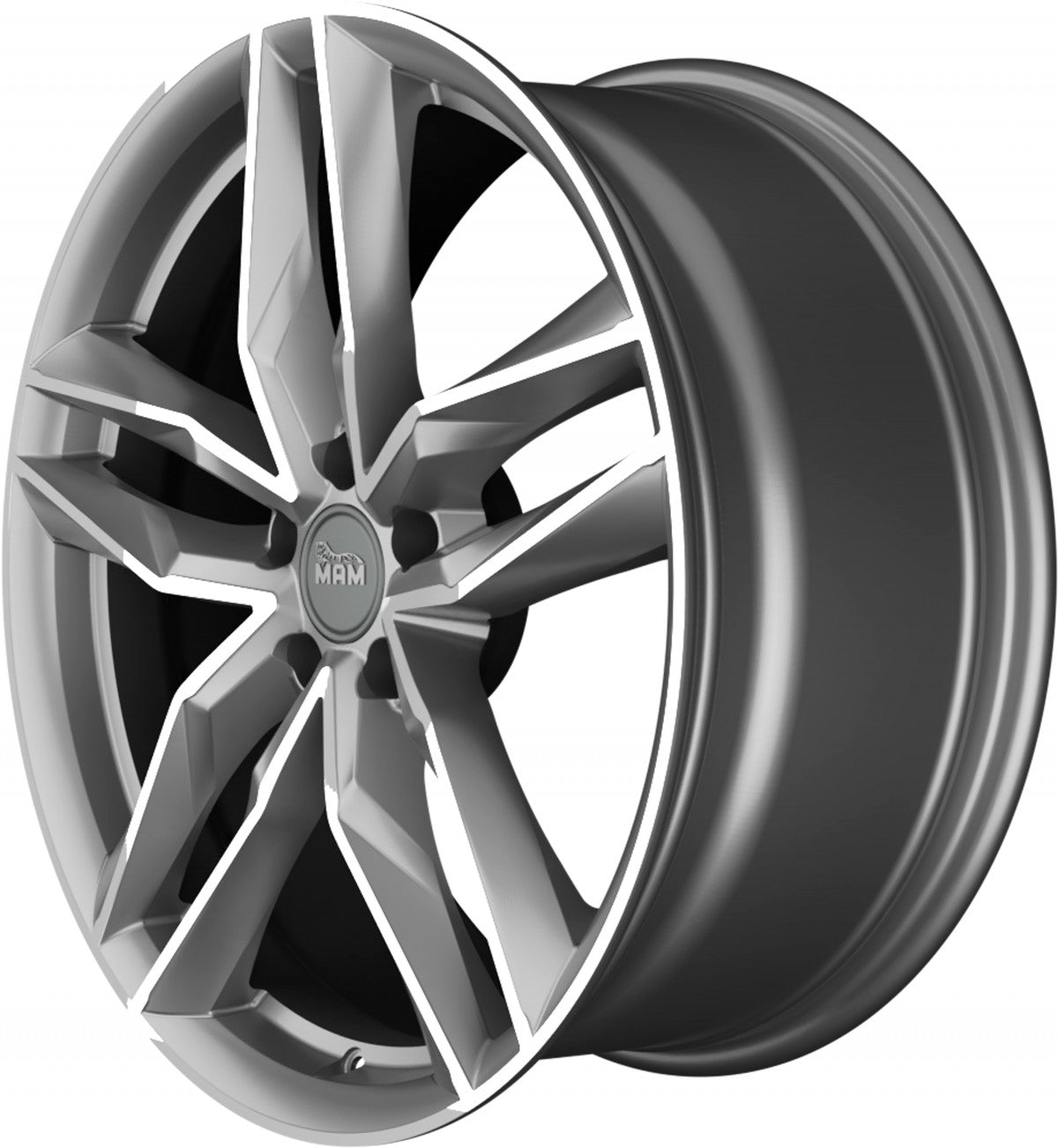 MAM RS3 matt palladium front polish Alufelge 8x18 Zoll ET45 LK 5x114.3 ML72.6 – Bild 7