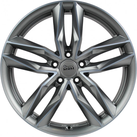 MAM RS3 matt palladium front polish Alufelge 8.5x19 Zoll ET45 LK 5x108 ML72.6 – Bild 2