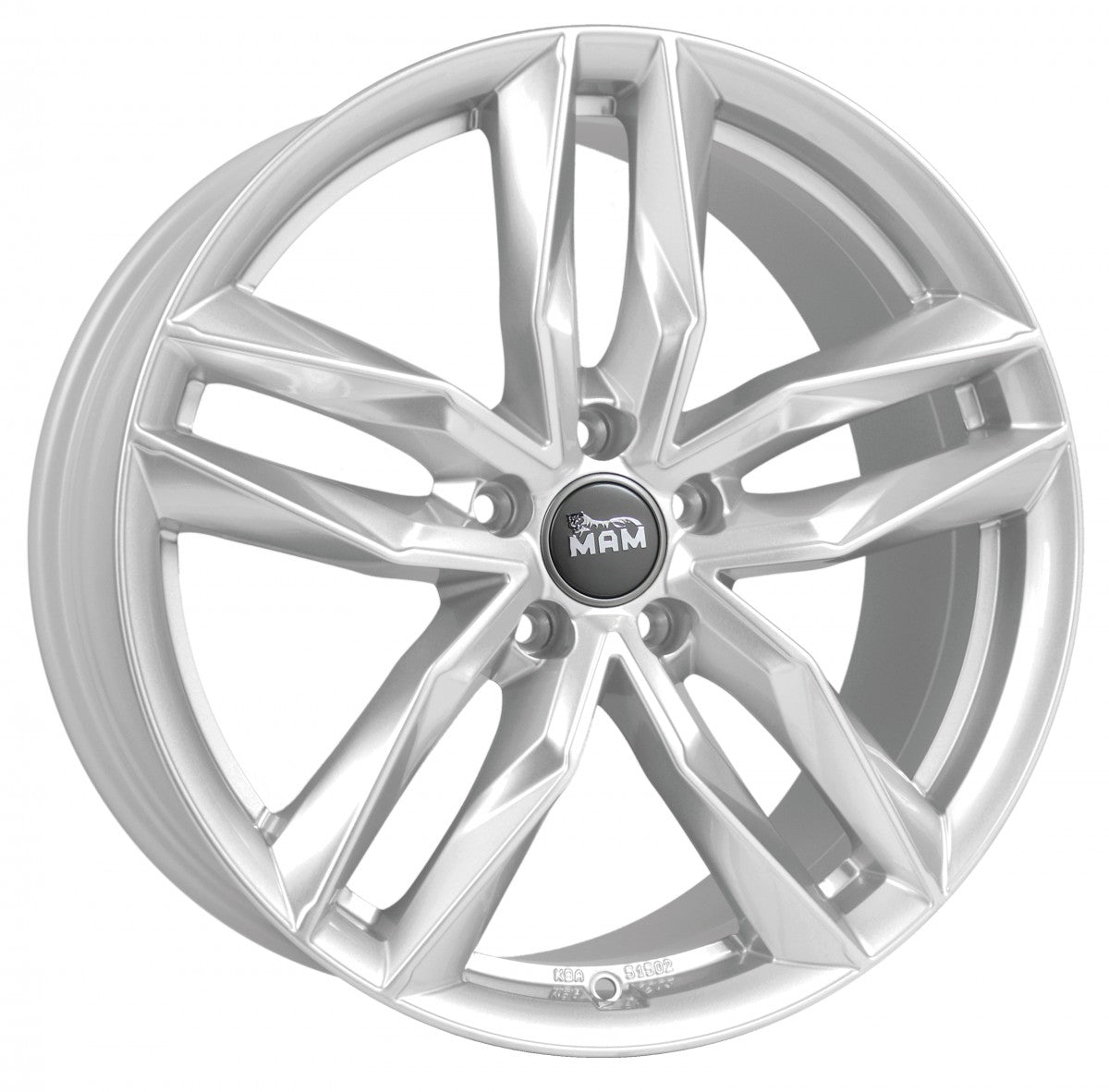 MAM RS3 silver painted Alufelge 8.5x19 Zoll ET45 LK 5x114.3 ML72.6