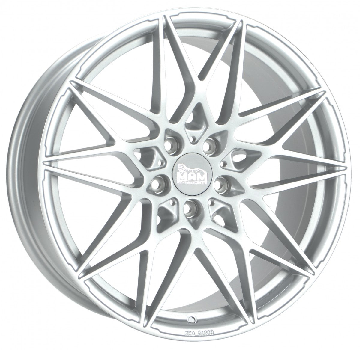 MAM B2 silver painted Alufelge 8.5x20 Zoll ET30 LK 5x112 ML72.6