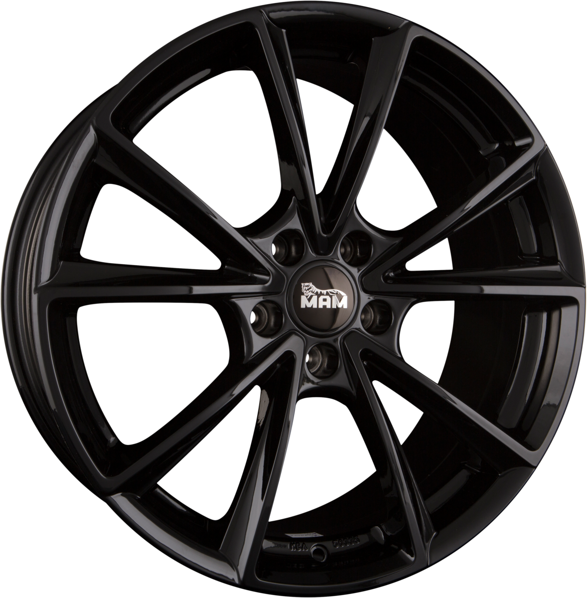 MAM A5 black painted Alufelge 8x18 Zoll ET45 LK 5x112 ML66.6 – Bild 4