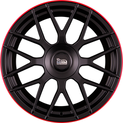 MAM GT1 Matt Black Lip Red (MBLR) Alufelge 8.5x19 Zoll ET30 LK 5x100 ML66.6