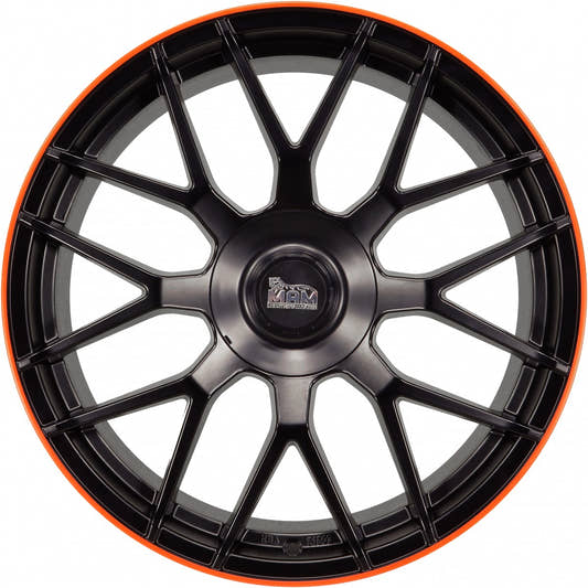 MAM GT1 matt black lip orange Alufelge 9.5x19 Zoll ET42 LK 5x112 ML66.6 – Bild 2