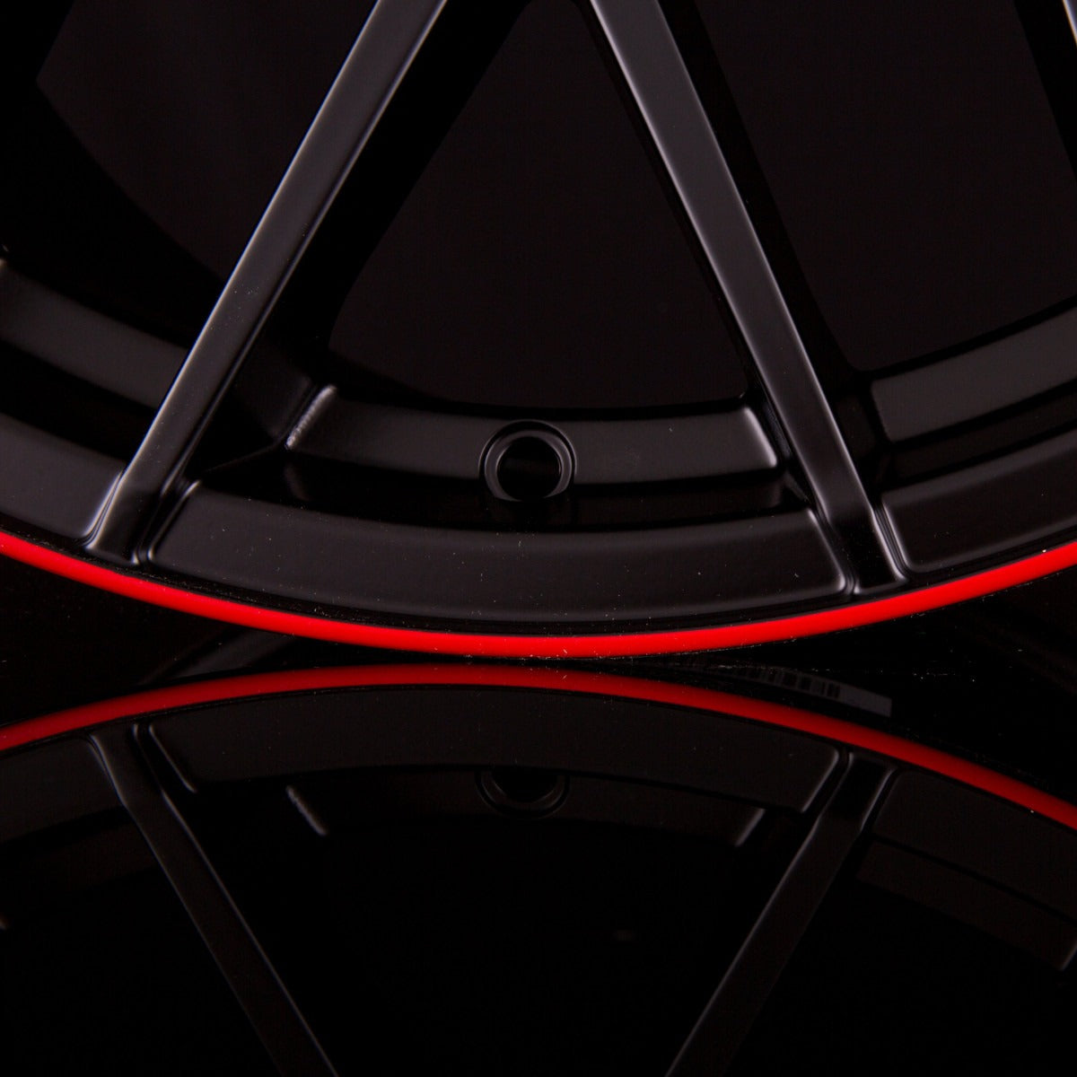 MAM GT1 Matt Black Lip Red (MBLR) Alufelge 9.5x19 Zoll ET42 LK 5x112 ML66.6 – Bild 4