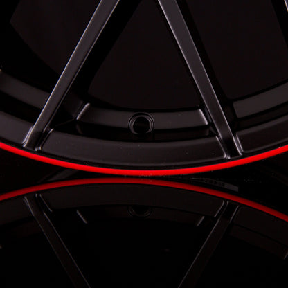MAM GT1 Matt Black Lip Red (MBLR) Alufelge 9.5x19 Zoll ET42 LK 5x112 ML66.6 – Bild 4