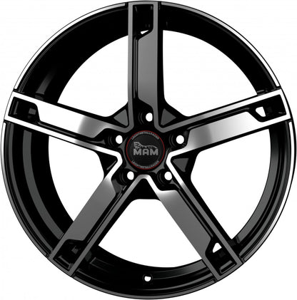 MAM W4 black front polish Alufelge 7x17 Zoll ET35 LK 4x108 ML63.4 – Bild 5
