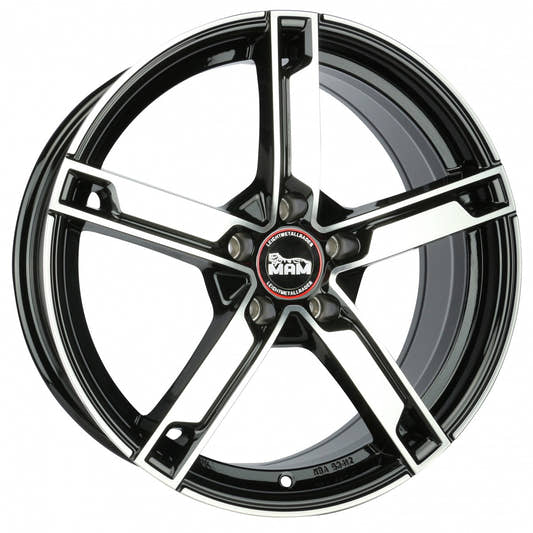 MAM W4 black front polish Alufelge 7x17 Zoll ET35 LK 5x100 ML57.1