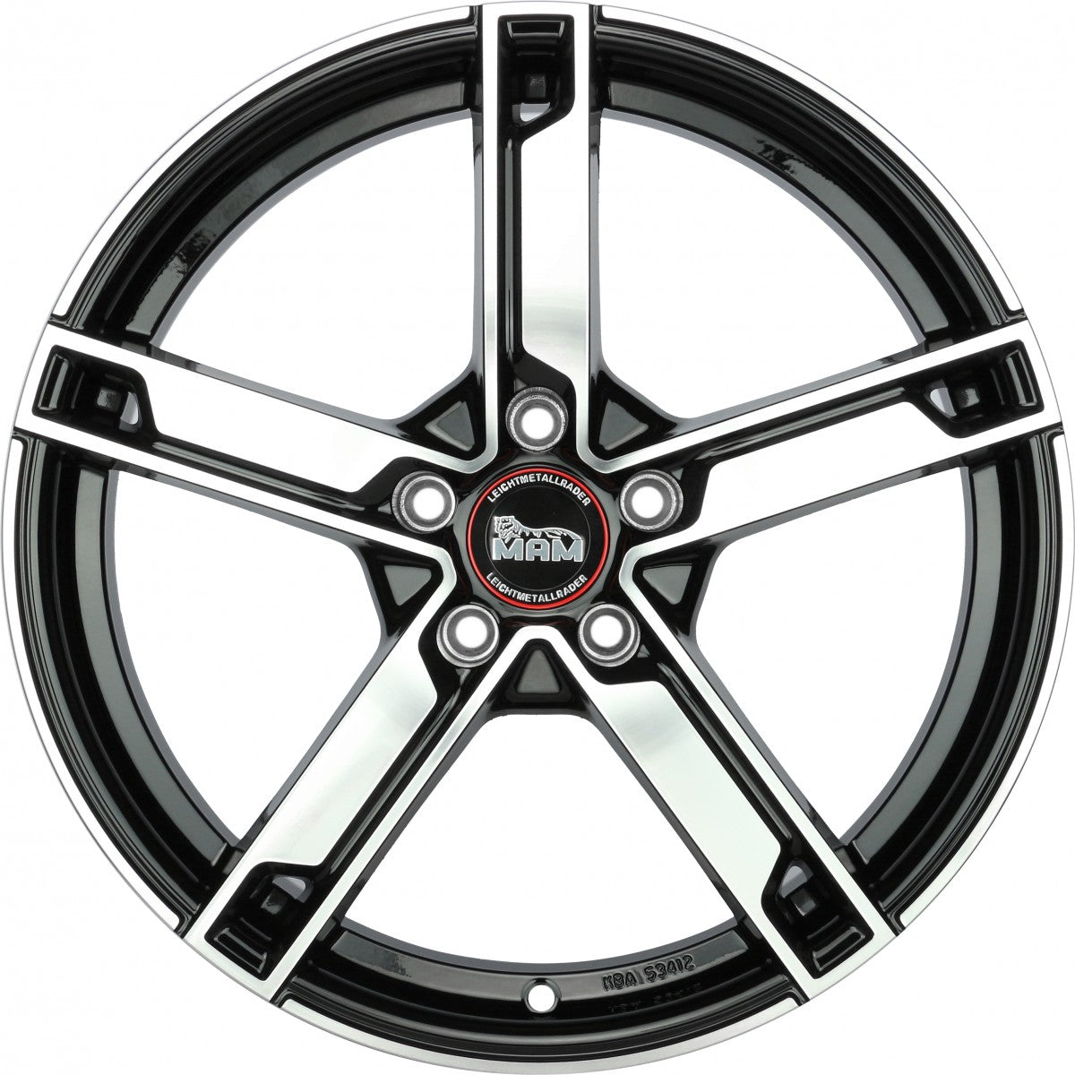 MAM W4 black front polish Alufelge 7x17 Zoll ET48 LK 5x112 ML66.6 – Bild 2