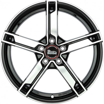MAM W4 black front polish Alufelge 7x17 Zoll ET48 LK 5x112 ML66.6 – Bild 2