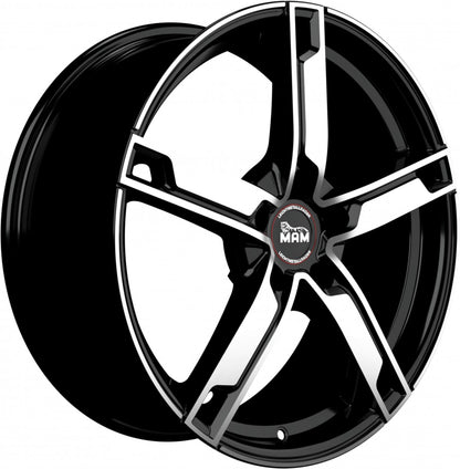 MAM W4 black front polish Alufelge 7x17 Zoll ET48 LK 5x112 ML66.6 – Bild 3