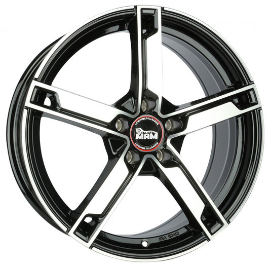 MAM W4 black front polish Alufelge 7.5x18 Zoll ET35 LK 5x120 ML72.6