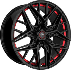 Keskin KT25 Pearl black painted red inside Alufelge 8.5x19 Zoll ET45 LK 5x112 ML66.6
