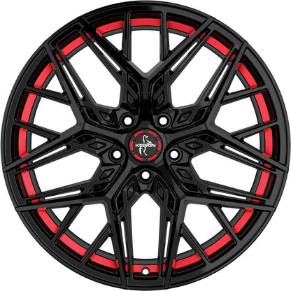 Keskin KT25 Pearl black painted red inside Alufelge 8.5x19 Zoll ET45 LK 5x112 ML66.6 – Bild 2