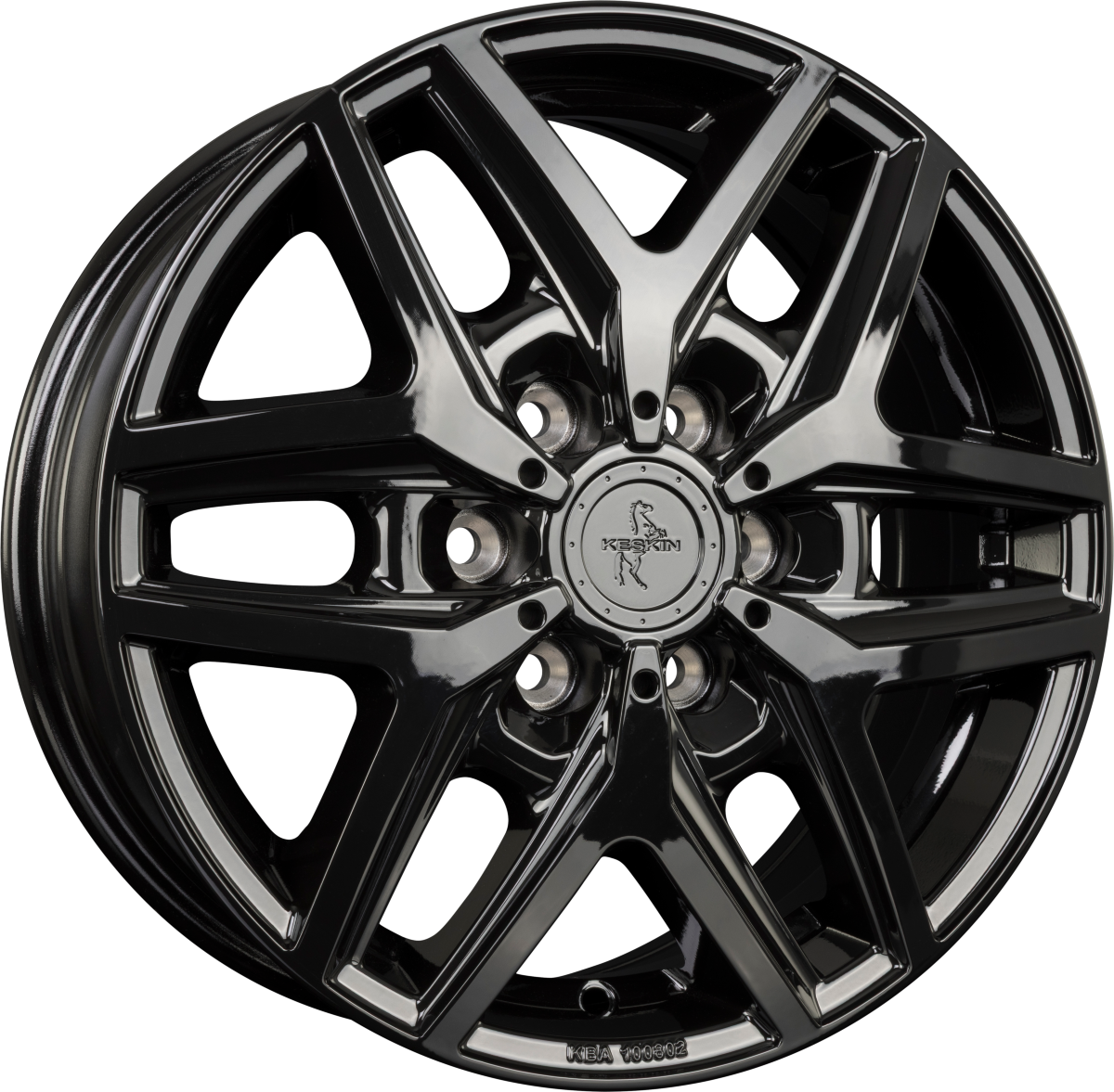 Keskin KT C1-6L Camper black painted Alufelge 6.5x16 Zoll ET49 LK 6x120 ML74.6 – Bild 4