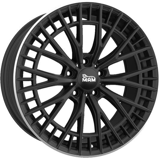 MAM GT2 matt black lip polish Alufelge 8.5x19 Zoll ET35 LK 5x120 ML72.6