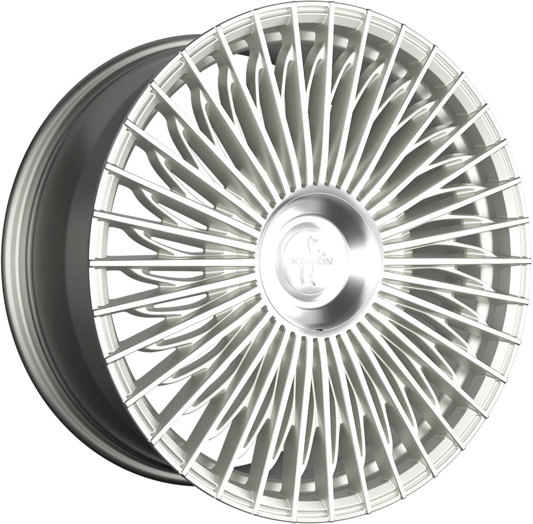 Keskin KT X1 Exclusive silver front polish Alufelge 9.5x21 Zoll ET33 LK 5x112 ML66.6