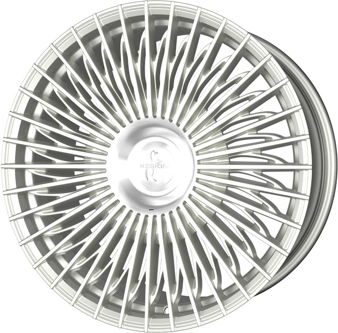 Keskin KT X1 Exclusive silver front polish Alufelge 9.5x21 Zoll ET33 LK 5x112 ML66.6 – Bild 3