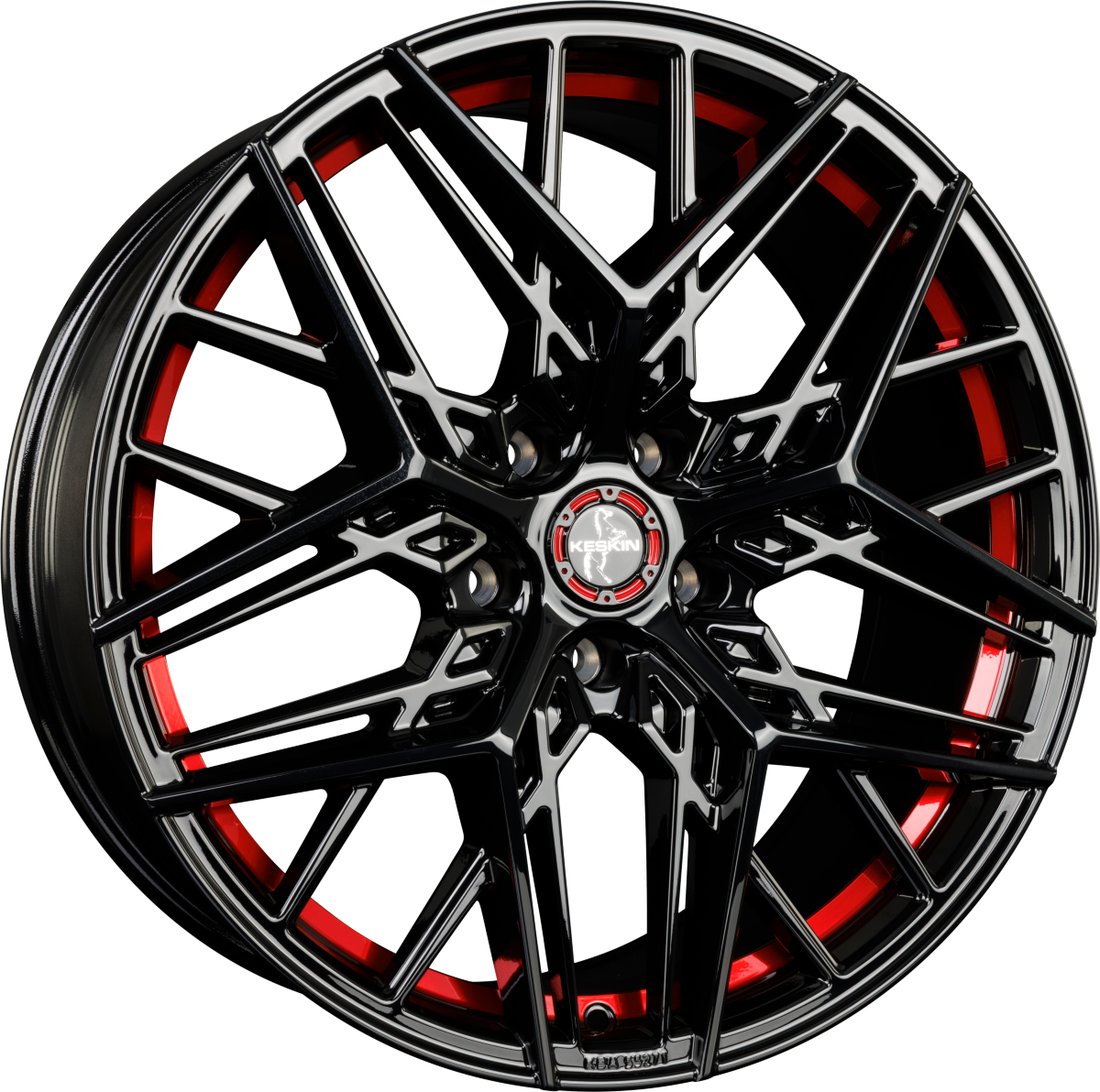 Keskin KT25 Black Painted Red Inside (BPRI) Alufelge 8.5x20 Zoll ET35 LK 5x114.3 ML72.6