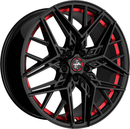 Keskin KT25 Pearl black painted red inside Alufelge 8.5x20 Zoll ET42 LK 5x112 ML66.6