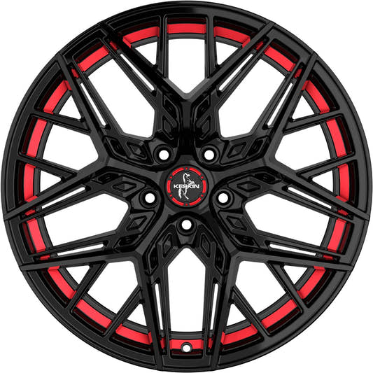 Keskin KT25 Pearl black painted red inside Alufelge 8.5x20 Zoll ET42 LK 5x112 ML66.6 – Bild 2