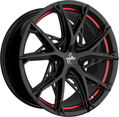 Keskin KT24C Thunder black painted red inside Alufelge 8.5x19 Zoll ET35 LK 5x120 ML72.6