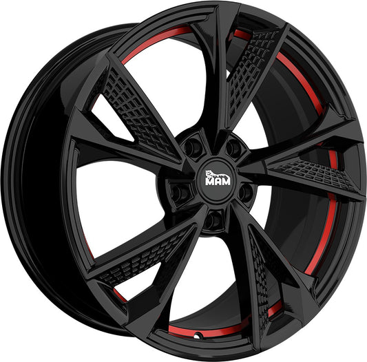MAM RS6 black painted red inside Alufelge 8.5x20 Zoll ET42 LK 5x112 ML66.6