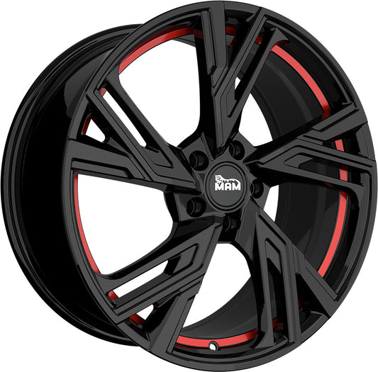 MAM RS5 black painted red inside Alufelge 8.5x20 Zoll ET40 LK 5x108 ML72.6