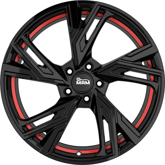 MAM RS5 black painted red inside Alufelge 8.5x20 Zoll ET40 LK 5x108 ML72.6 – Bild 2