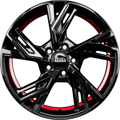 MAM RS5 black painted red inside Alufelge 8.5x19 Zoll ET45 LK 5x112 ML72.6 – Bild 3
