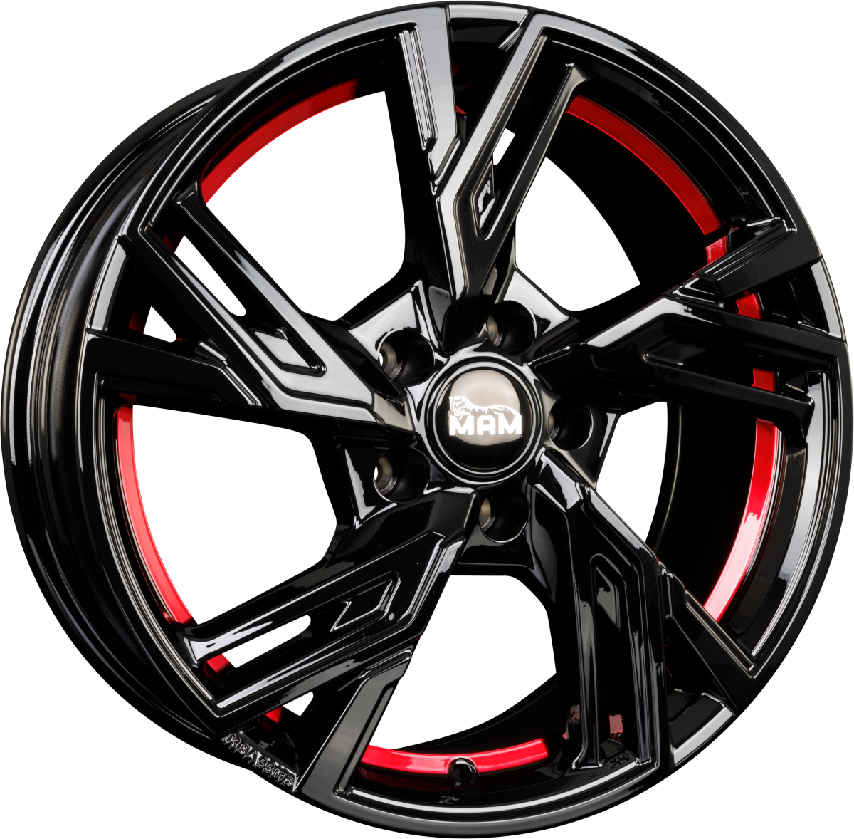 MAM RS5 black painted red inside Alufelge 8.5x19 Zoll ET45 LK 5x112 ML72.6 – Bild 4
