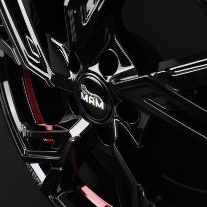 MAM RS5 black painted red inside Alufelge 8.5x19 Zoll ET45 LK 5x112 ML72.6 – Bild 5