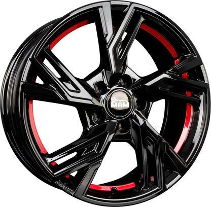 MAM RS5 black painted red inside Alufelge 8.5x19 Zoll ET45 LK 5x108 ML72.6 – Bild 4
