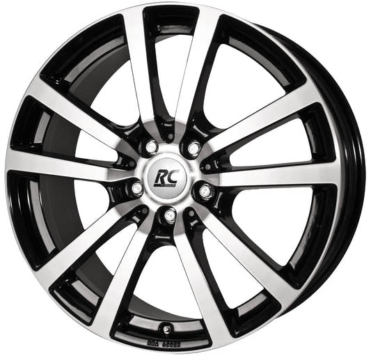 RC-Design RC25 schwarz front-poliert Alufelge 7.5x17 Zoll ET60 LK 5x130 ML89.1