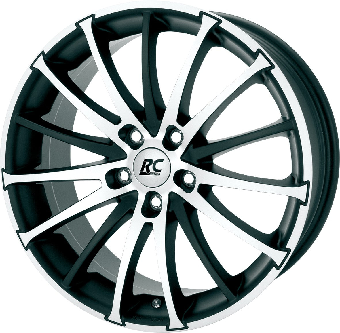 RC-Design RC18 schwarz-matt front-poliert Alufelge 7.5x18 Zoll ET35 LK 4x108 ML63.4
