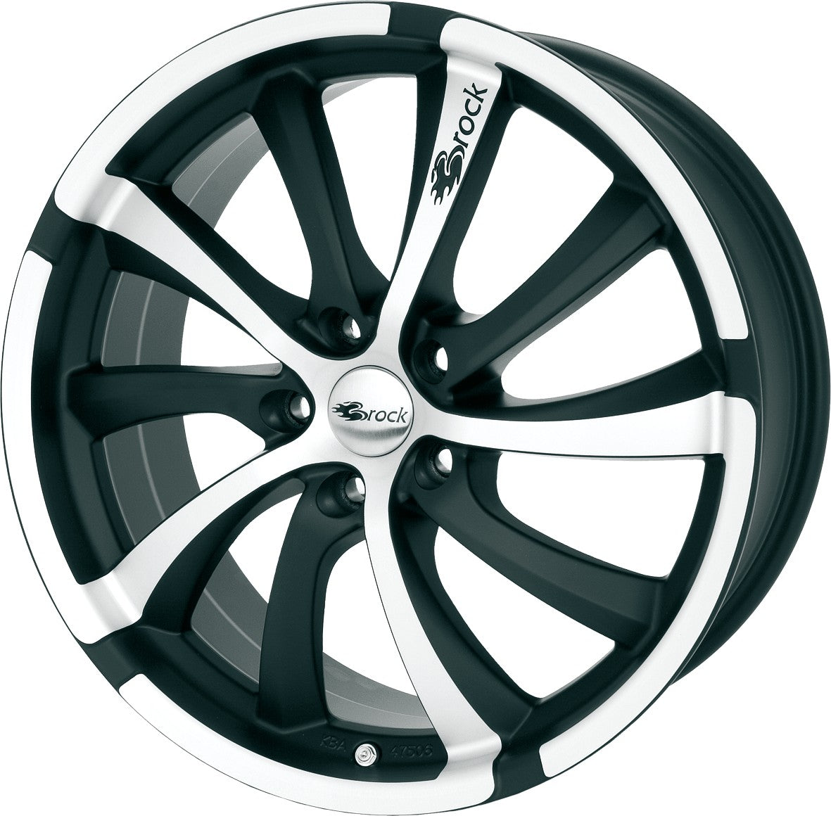 Brock / RC B23 Schwarz Matt Voll Poliert (SMVP) Alufelge 8x18 Zoll ET38 LK 5x114.3 ML72.6