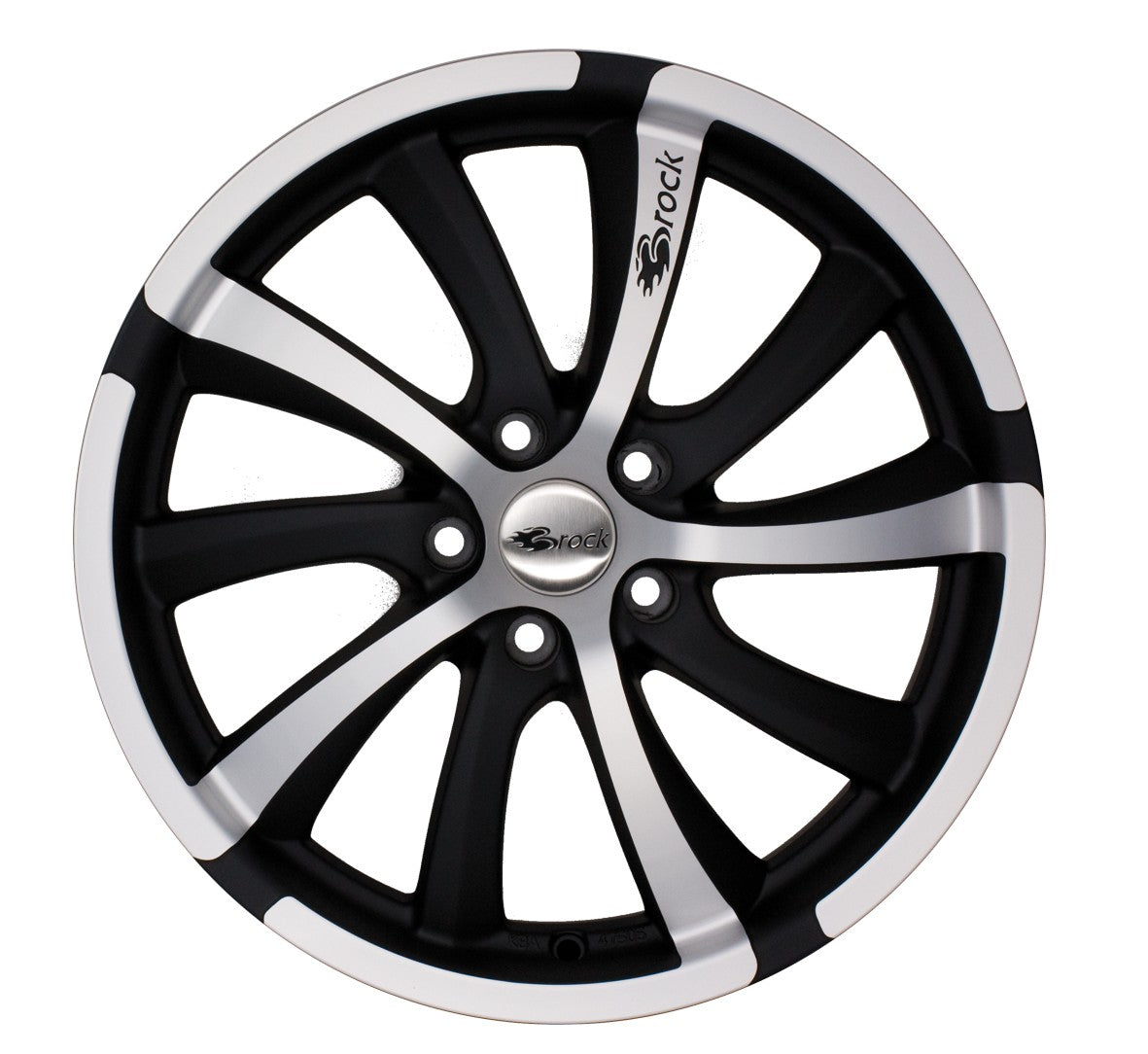 Brock / RC B23 Schwarz Matt Voll Poliert (SMVP) Alufelge 8x18 Zoll ET38 LK 5x114.3 ML72.6 – Bild 2