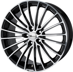 Brock B24 schwarz front-poliert Alufelge 7.5x17 Zoll ET45 LK 5x108 ML72.6